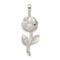 Sterling Silver Rose Pendant Charm Flower Jewelry 30mm x 10mm